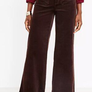 Chocolate Brown Palmer Wide Leg Corduroy Pants (Loft)